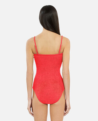 The Kooples F RED the kooples x luz one-piece strapless red swimsuit