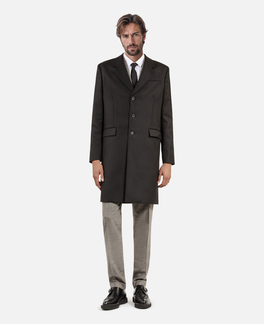 The Kooples HOMME BLACK manteau en laine noir