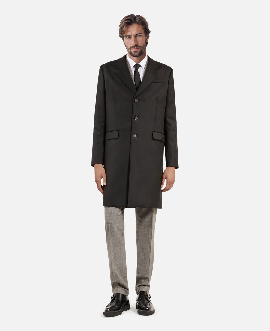 The Kooples HERREN BLACK schwarzer wollmantel