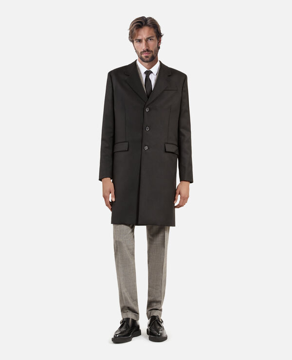 The Kooples HOMME BLACK manteau en laine noir
