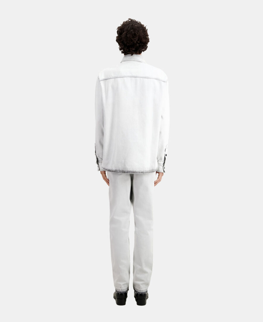 chemise blanche en denim décoloré