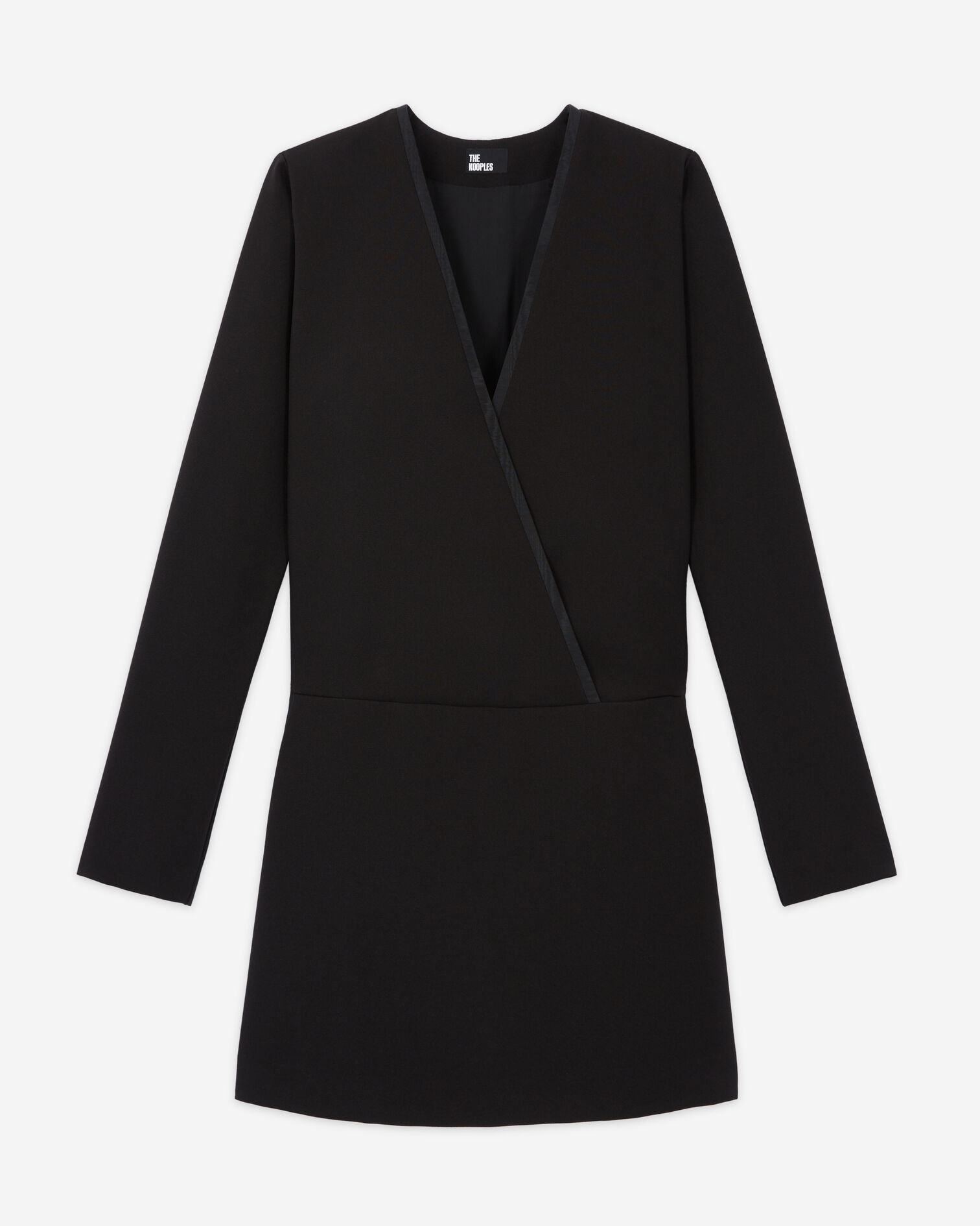 Short black crossover dress, BLACK, hi-res image number null