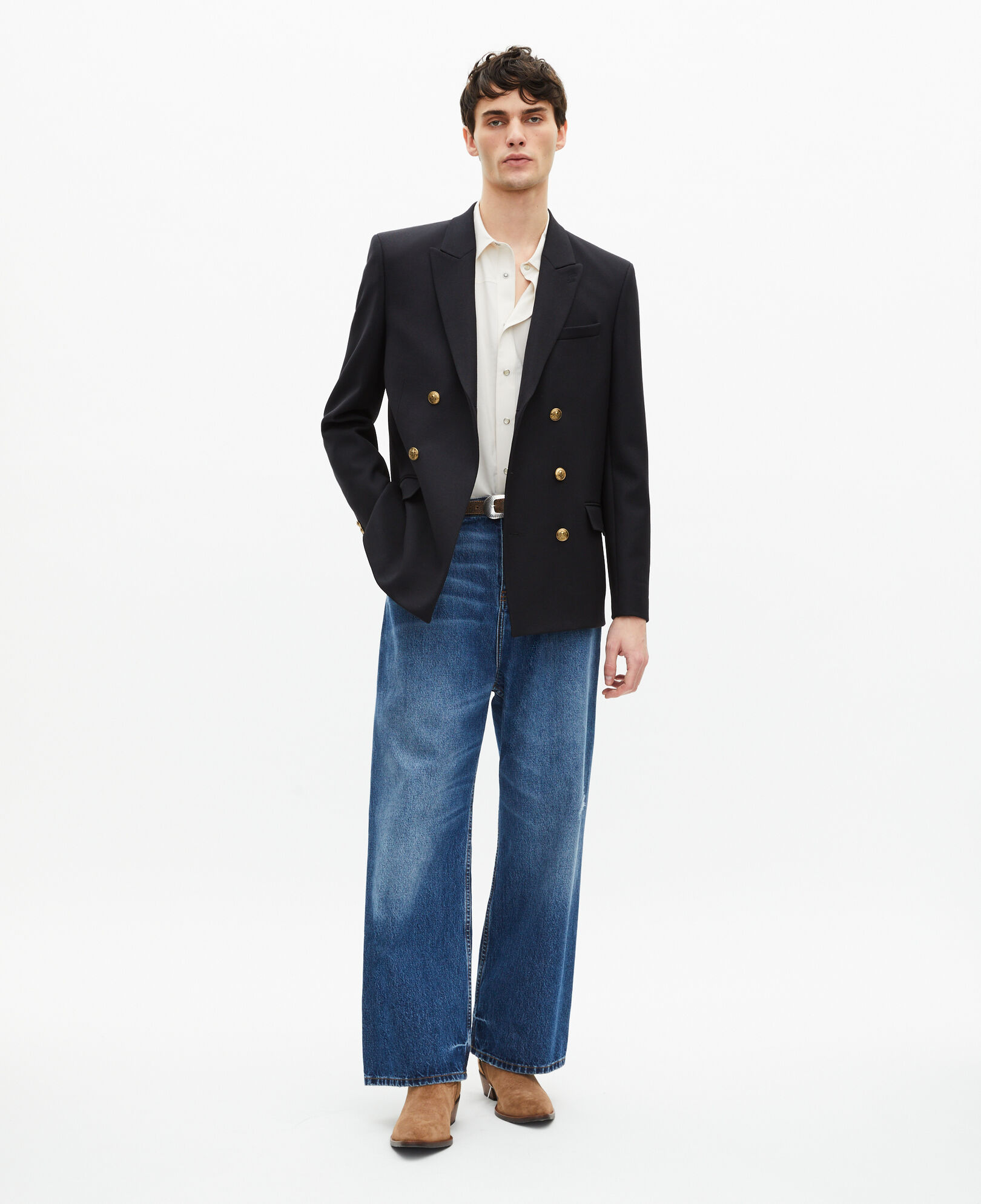 The Kooples MEN DARK NAVY navy blue wool jacket