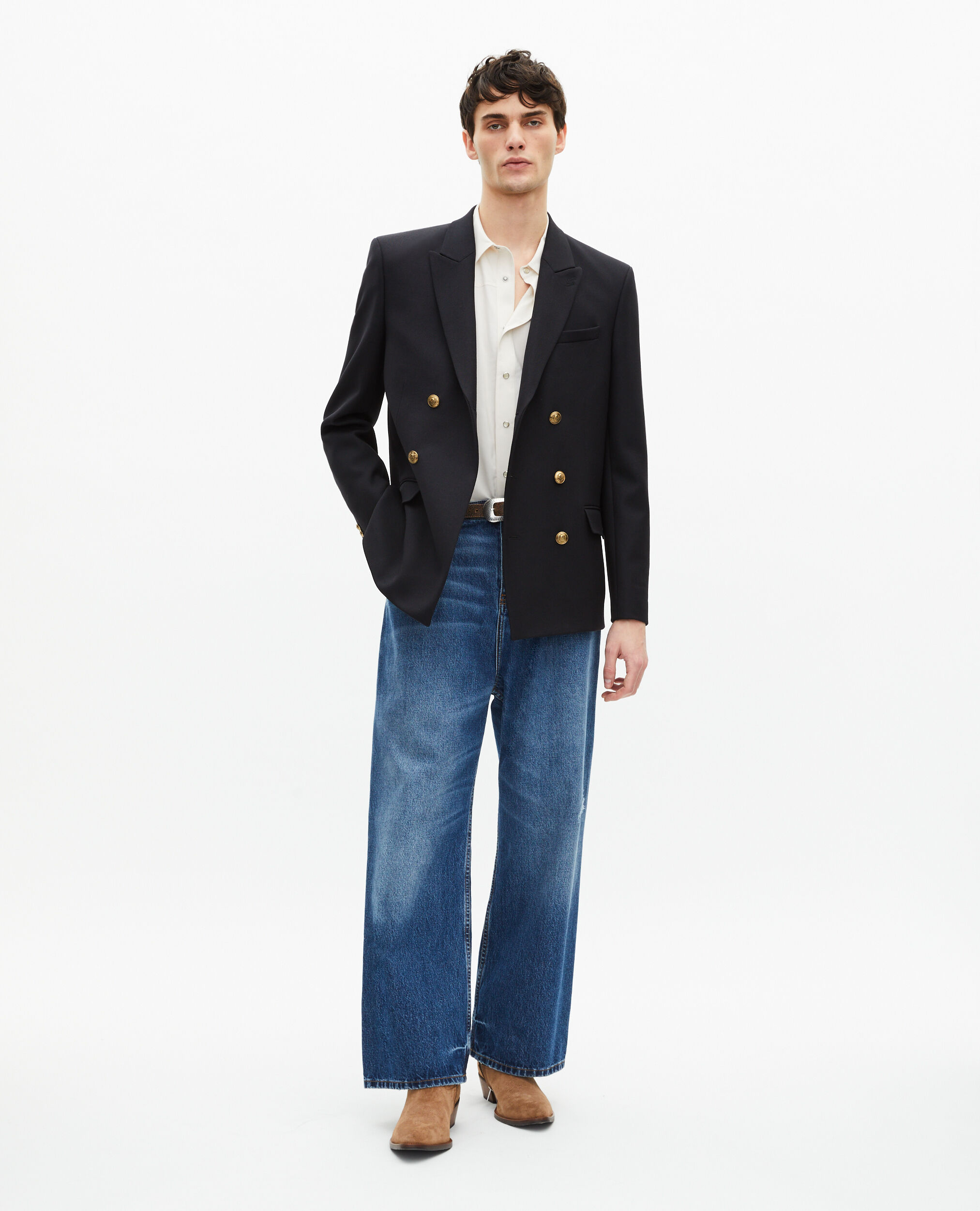 Navy blue wool jacket, DARK NAVY, hi-res image number null