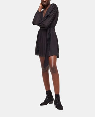 The Kooples DAMEN BLACK schwarzes kurzes spitzenkleid