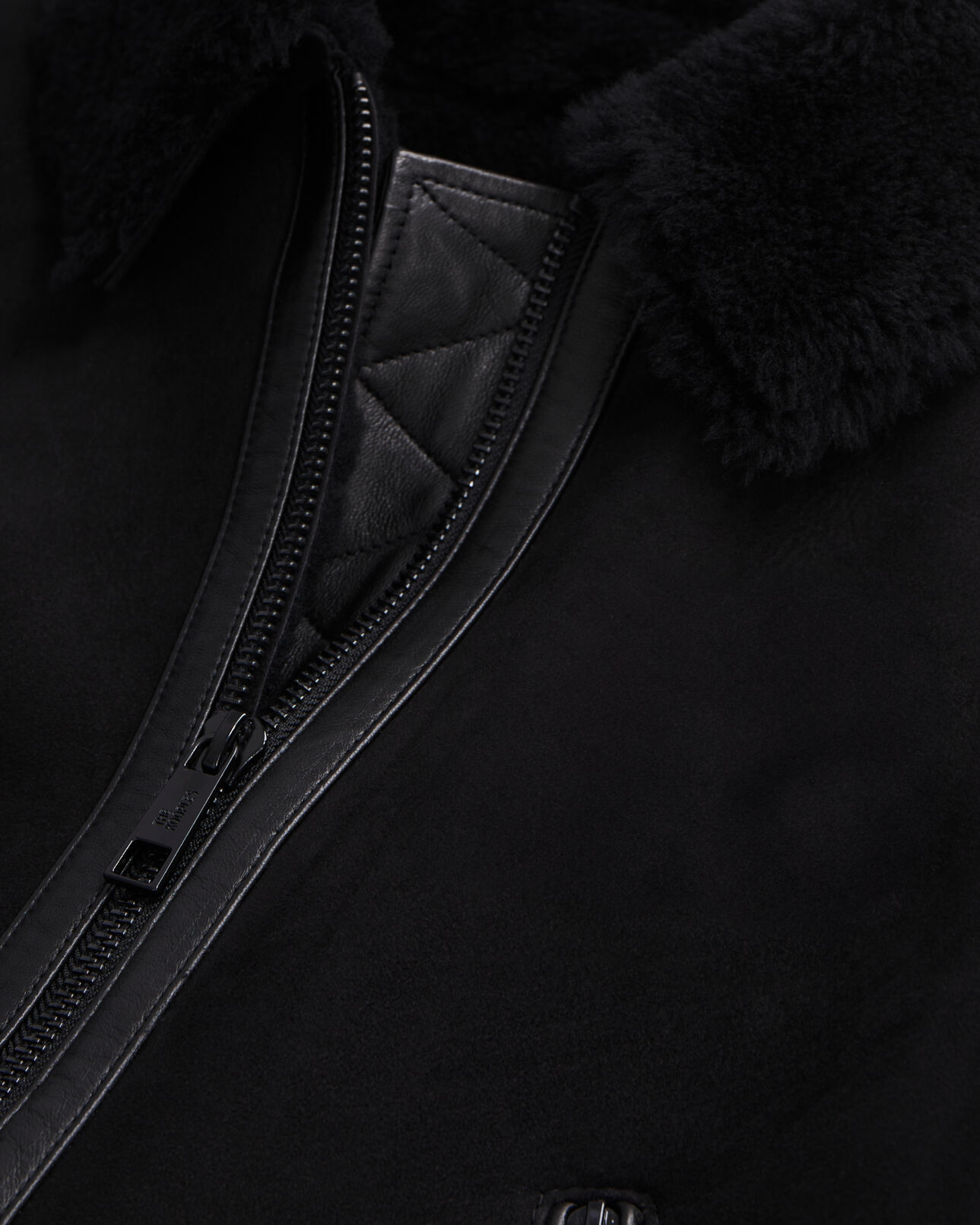 The Kooples WOMEN BLACK black shearling bomber jacket