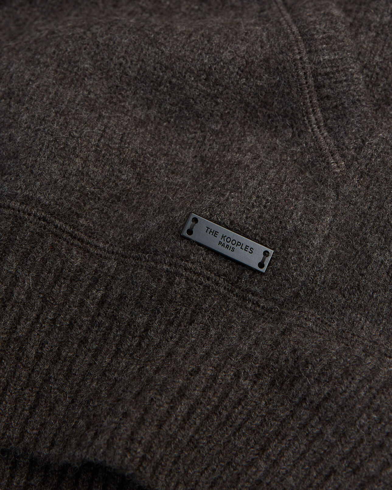 The Kooples HOMME BROWN pull capuche laine marron ample
