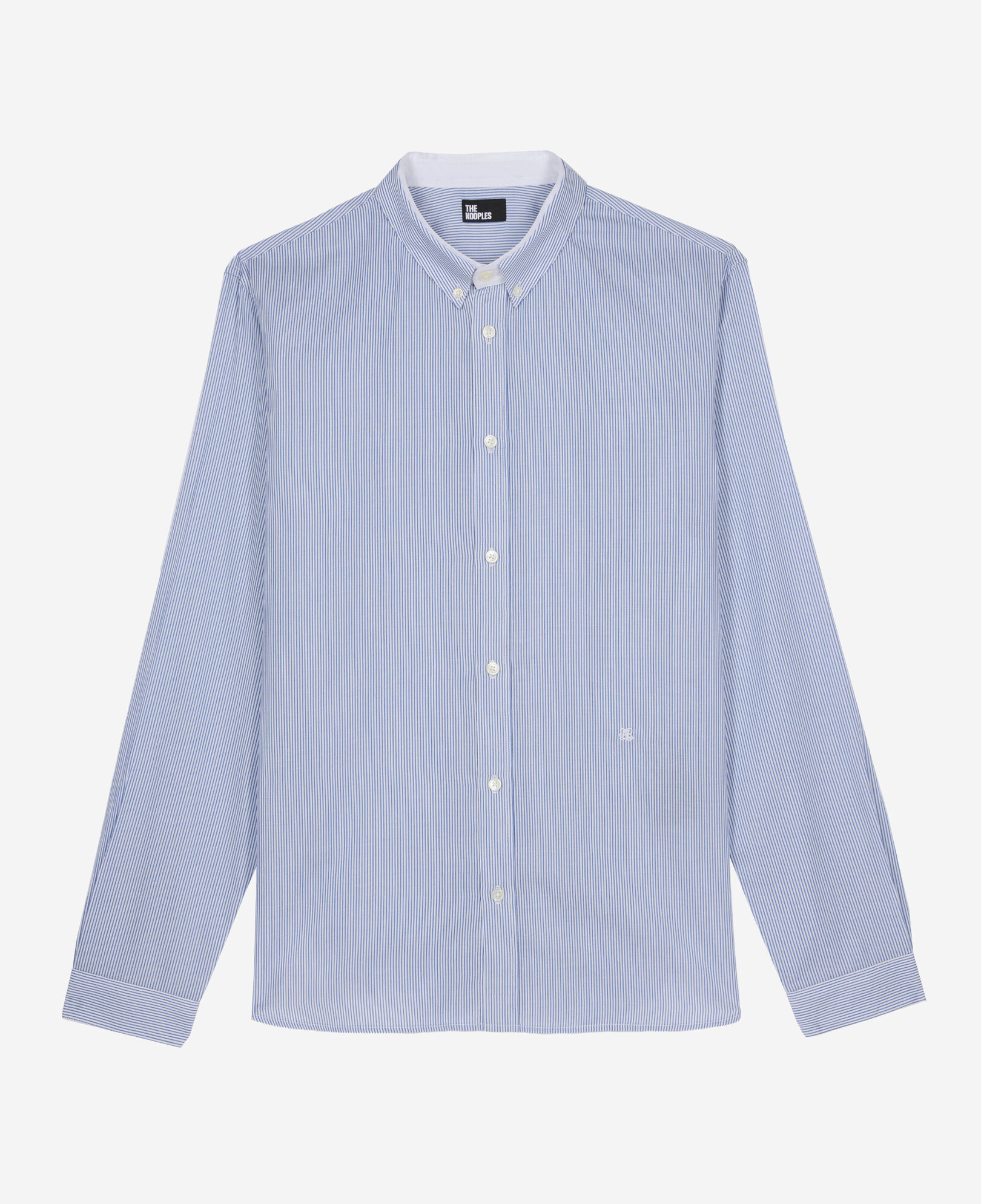 The Kooples WOMEN BLUE WHITE blue and white striped formal shirt
