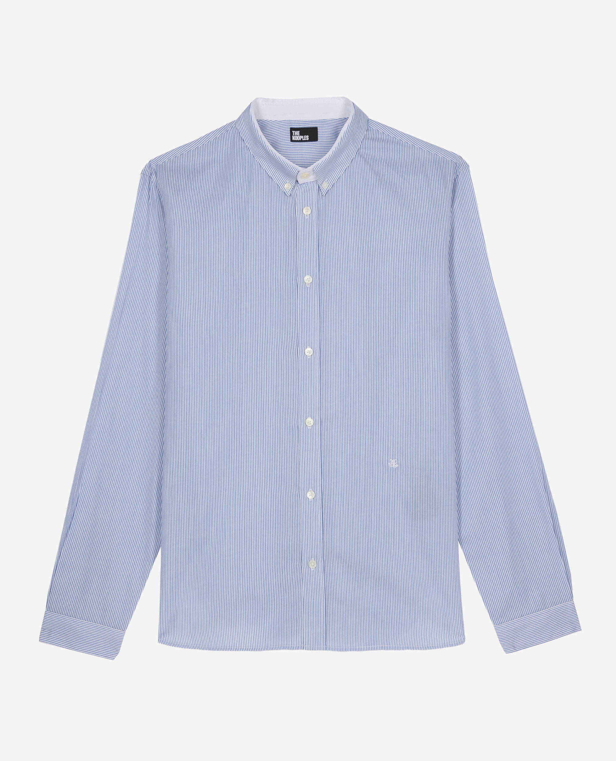 Blue and white striped formal shirt, BLUE WHITE, hi-res image number null