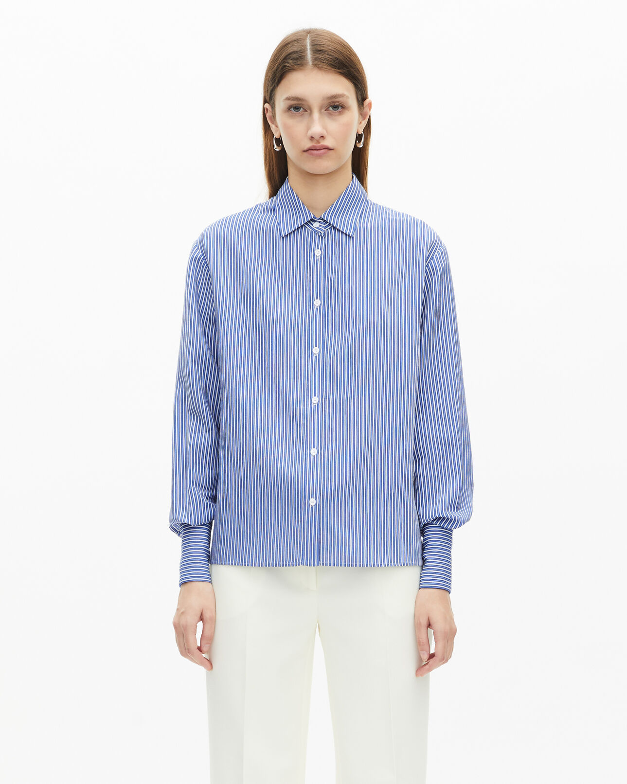 The Kooples WOMEN BLUE WHITE striped shirt