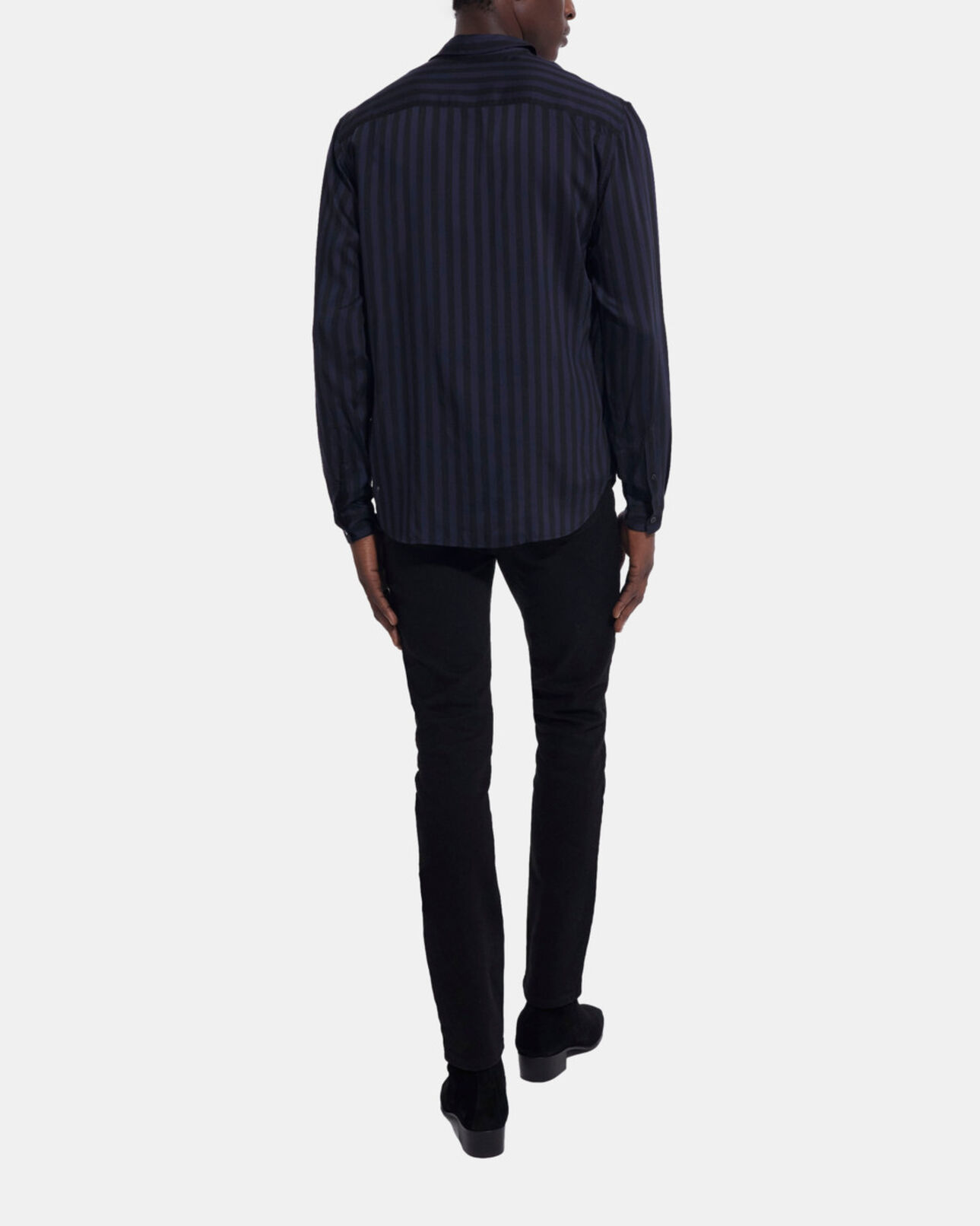 The Kooples MEN NAVY / BLACK striped shirt with classic collar