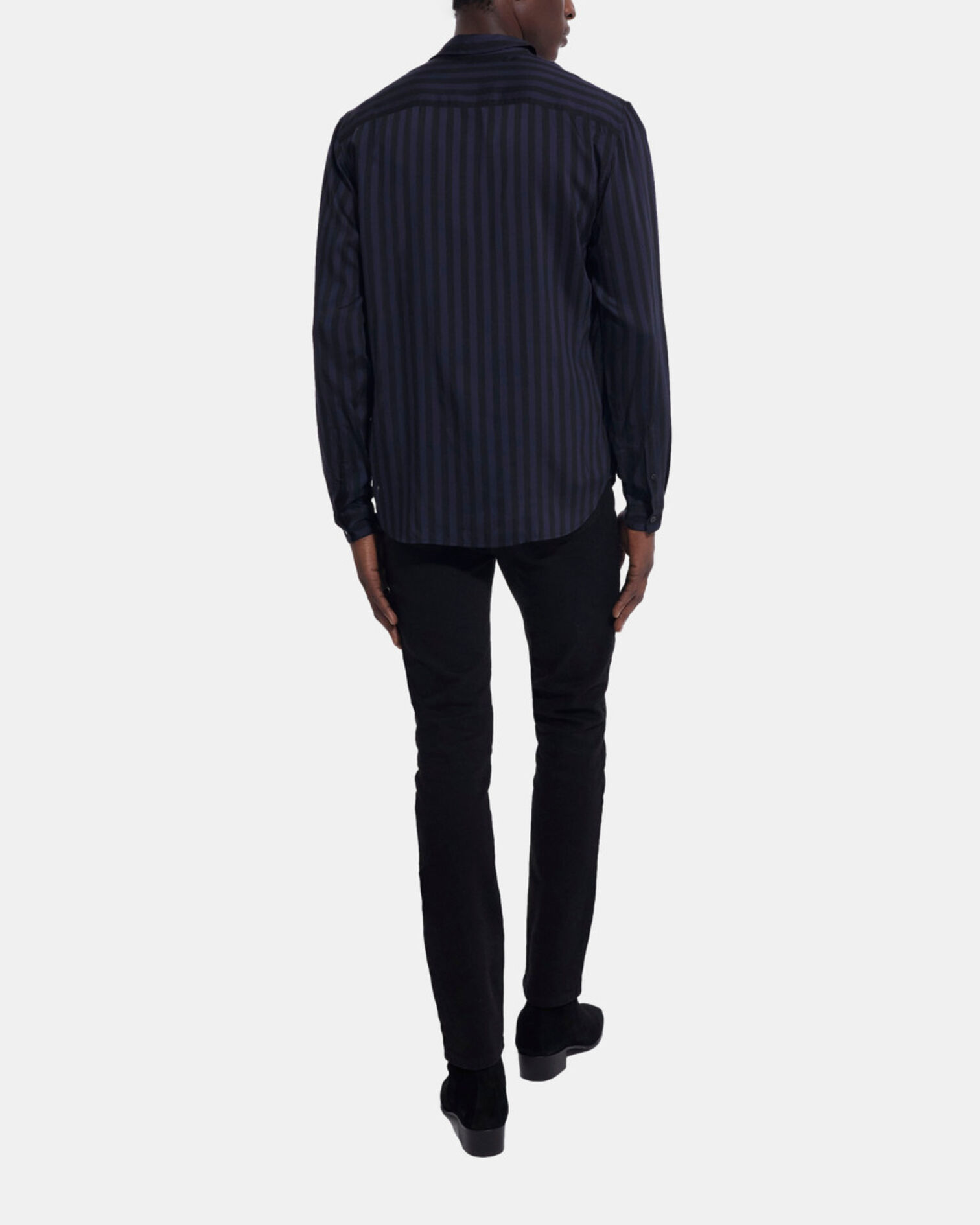Striped shirt with classic collar, NAVY / BLACK, hi-res image number null