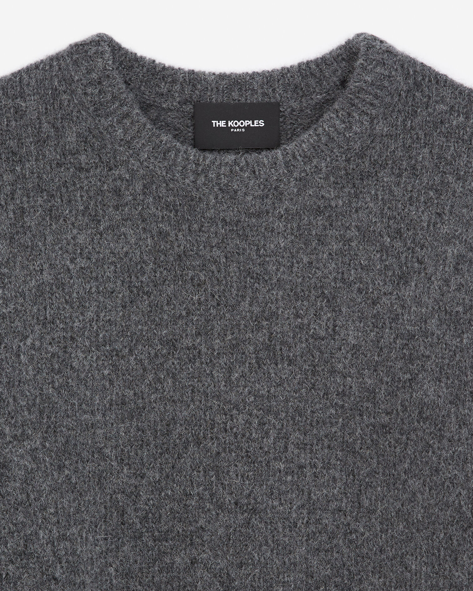 Loose-fit alpaca wool dark gray sweater, DARK GREY, hi-res image number null