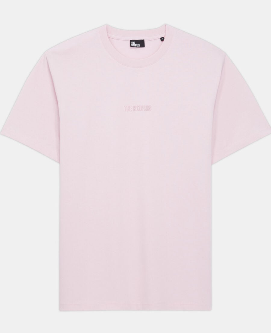The Kooples H PALE PINK men's pink t-shirt with logo