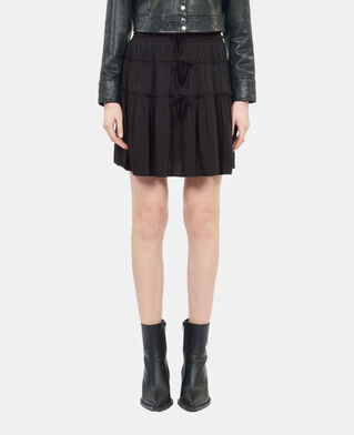 The Kooples DAMEN BLACK kurzer, schwarzer rock mit schleifen