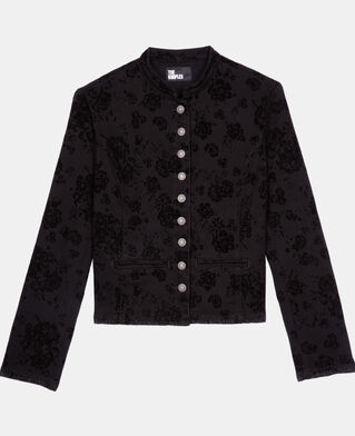 The Kooples DAMEN BLACK schwarze jeansjacke