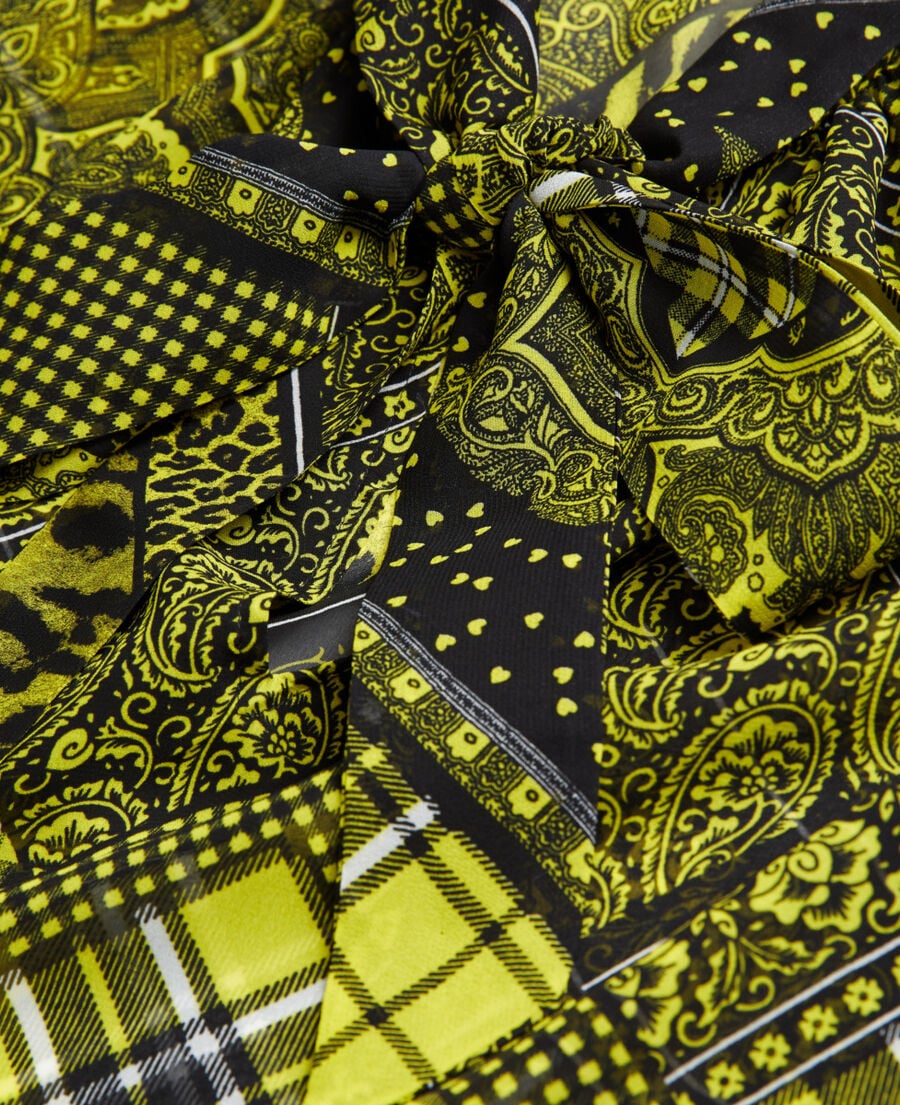 The Kooples FEMME BLACK / YELLOW top imprimé