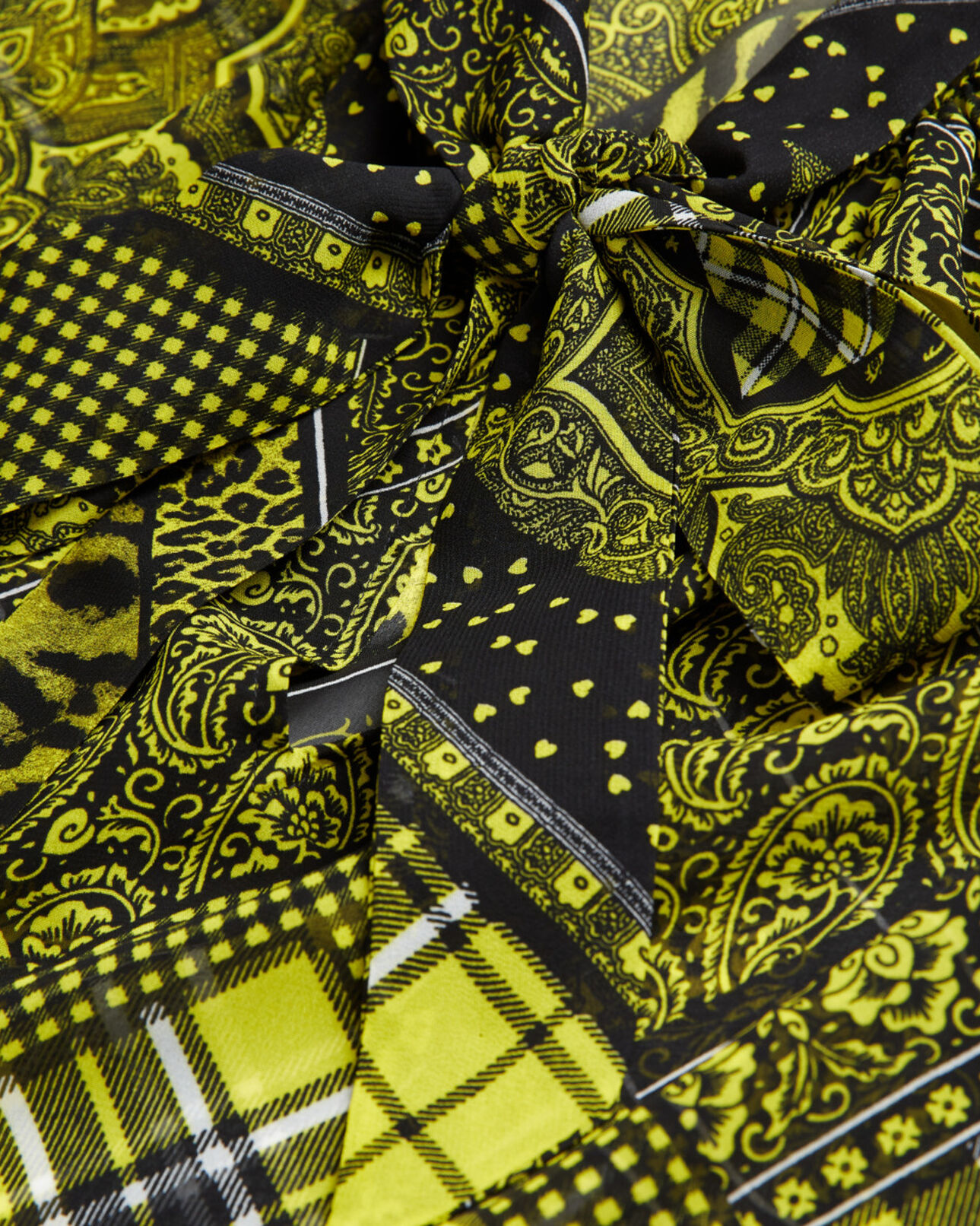 The Kooples FEMME BLACK / YELLOW top imprimé