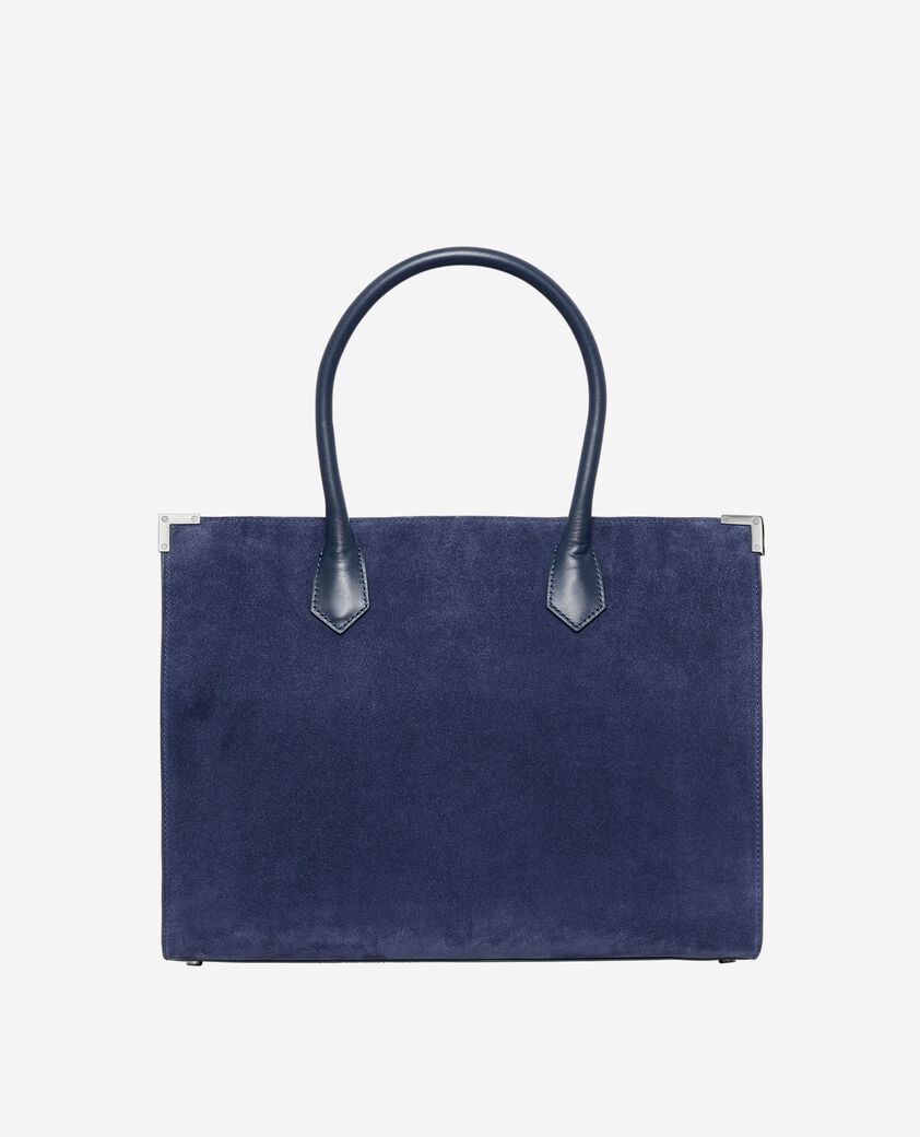 The Kooples FEMME NAVY sac cabas ming l en su&egrave;de marine