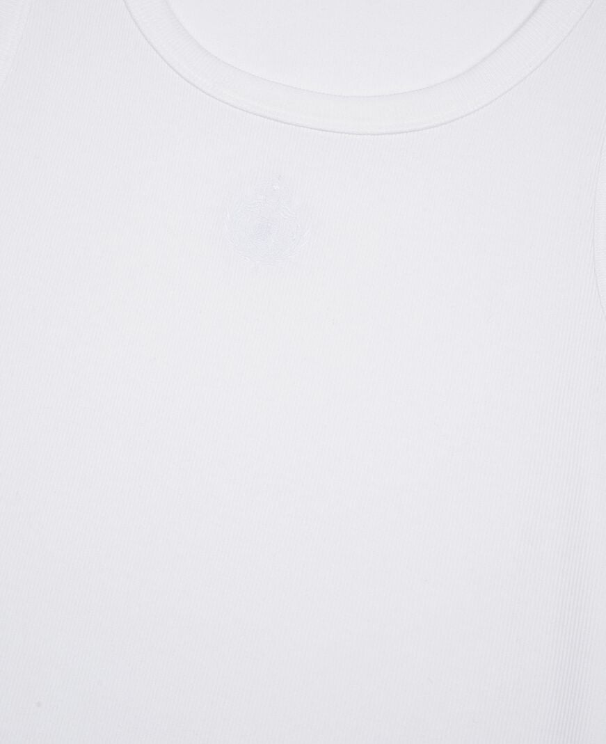 The Kooples HOMBRE WHITE camiseta de tirantes con escudo blanco bordado