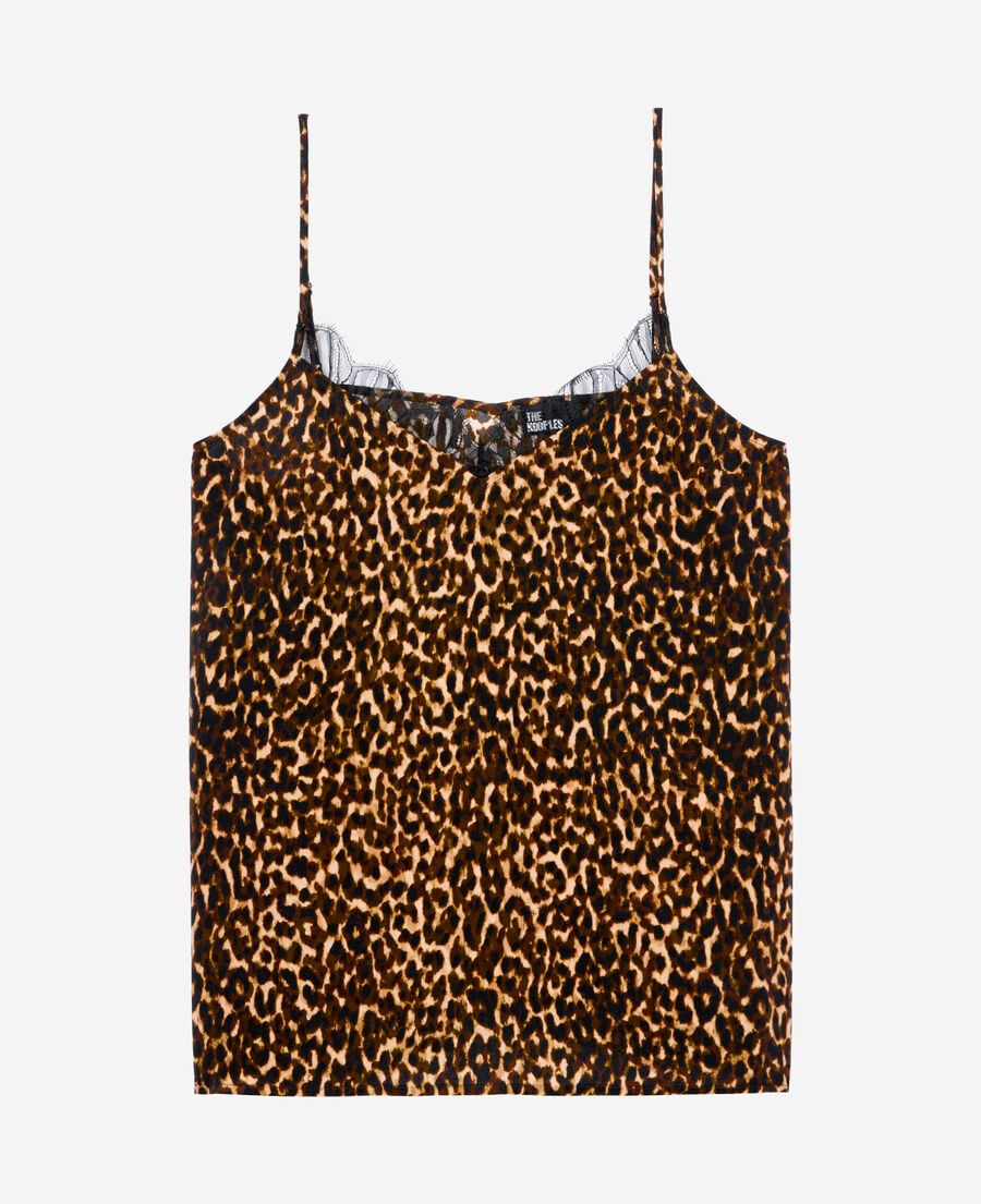 The Kooples F LEOPARD leopard print silk camisole