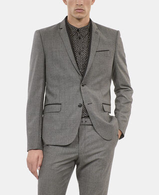 The Kooples HERREN BLACK GREY schwarz-weiße anzugjacke hahnentrittmuster