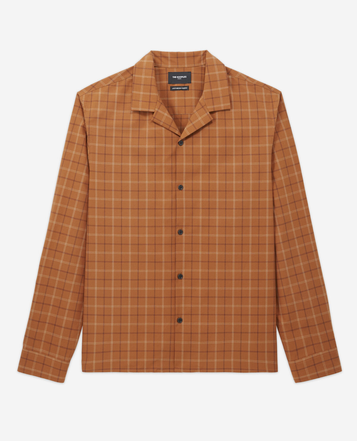 Orange check shirt with Cuban collar | The Kooples