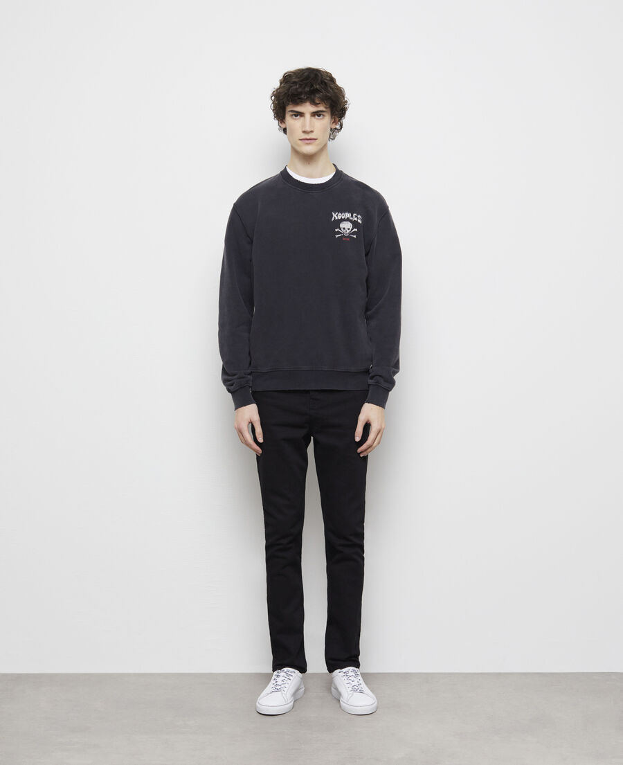 black screen print sweatshirt