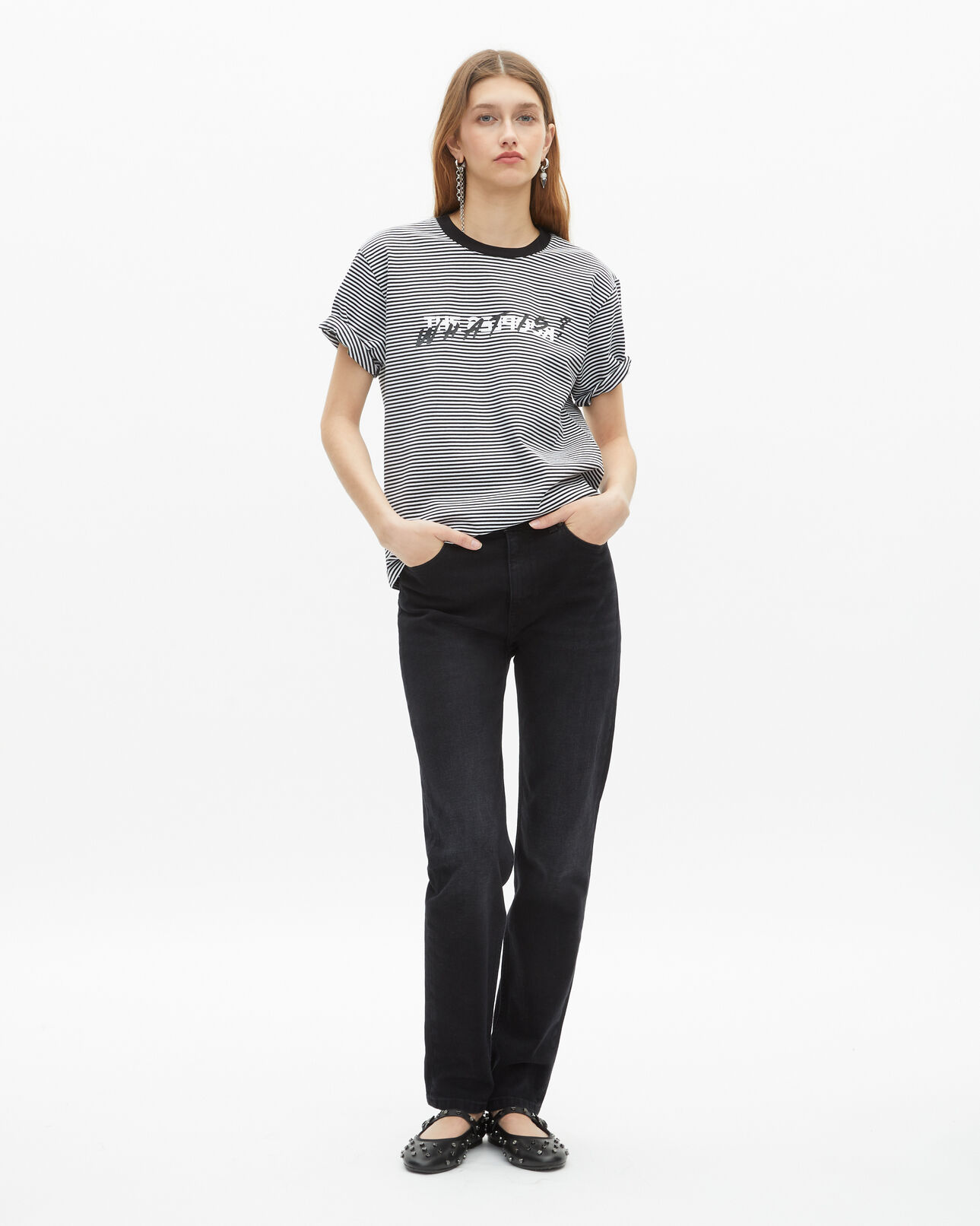 The Kooples FEMME ECRU t-shirt what is à rayures écru