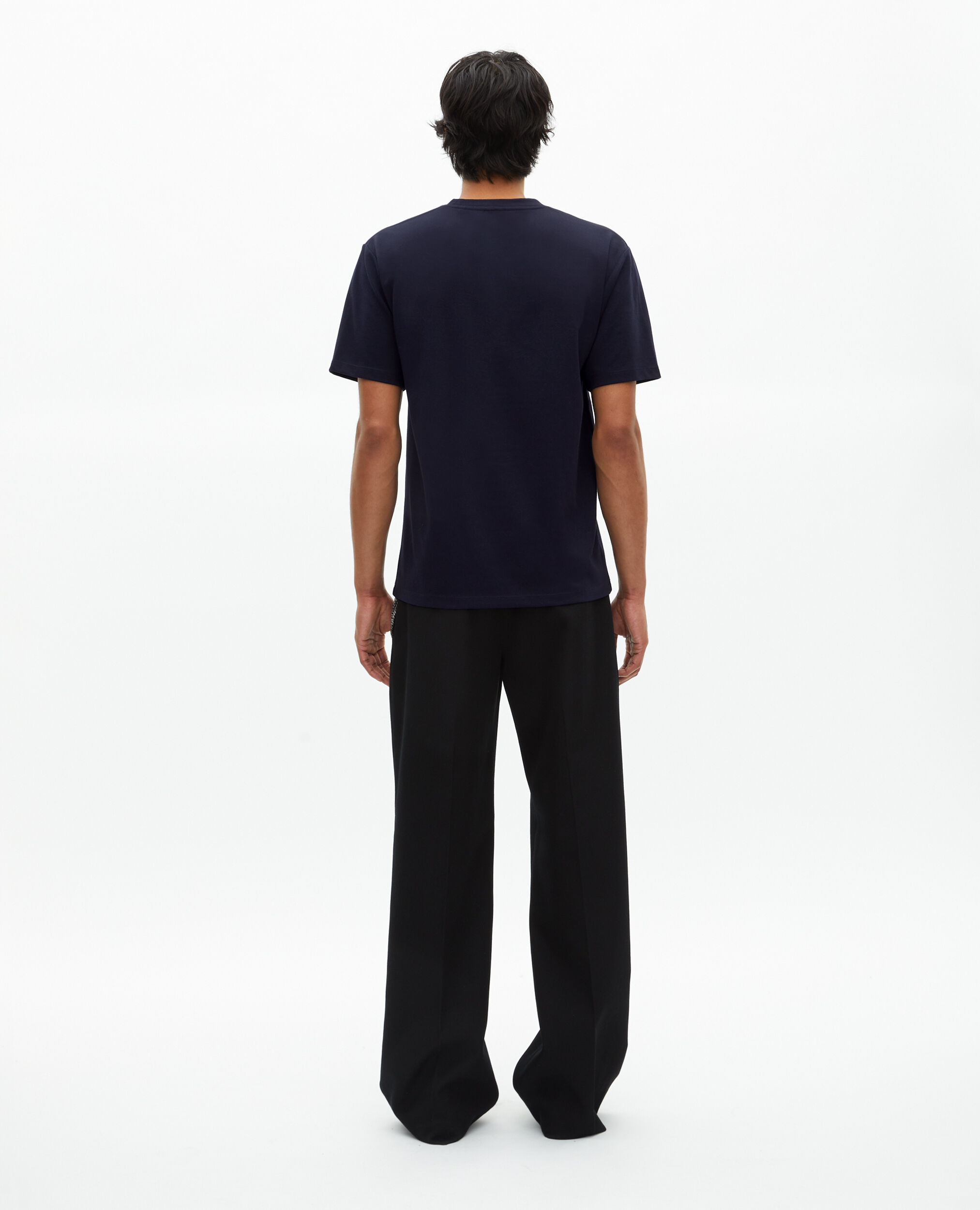 T-shirt droit uni bleu marine, NAVY, hi-res image number null