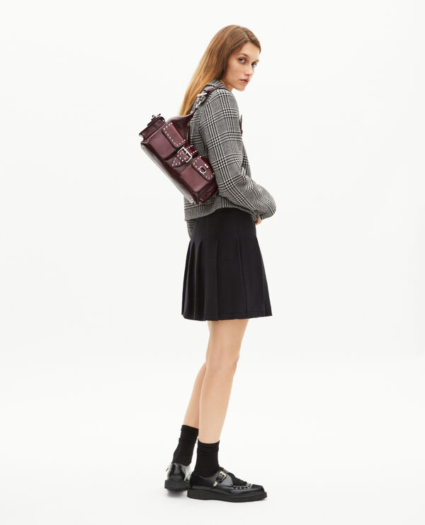 The Kooples FEMME BORDEAUX sac amelia en cuir craquelé bordeaux