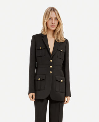 The Kooples WOMEN BLACK black safari jacket