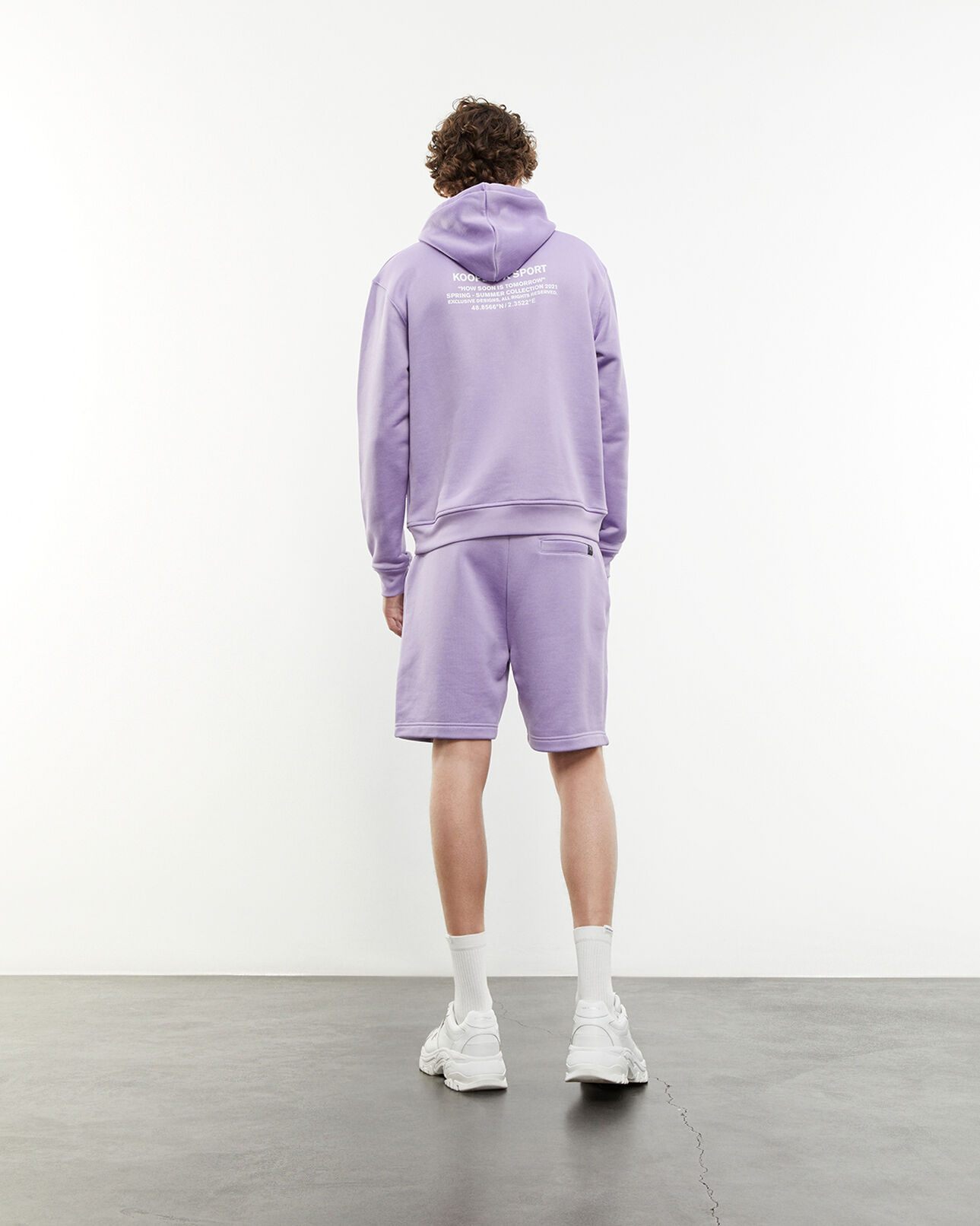 The Kooples HOMME PURPLE short violet coton à logo imprimé