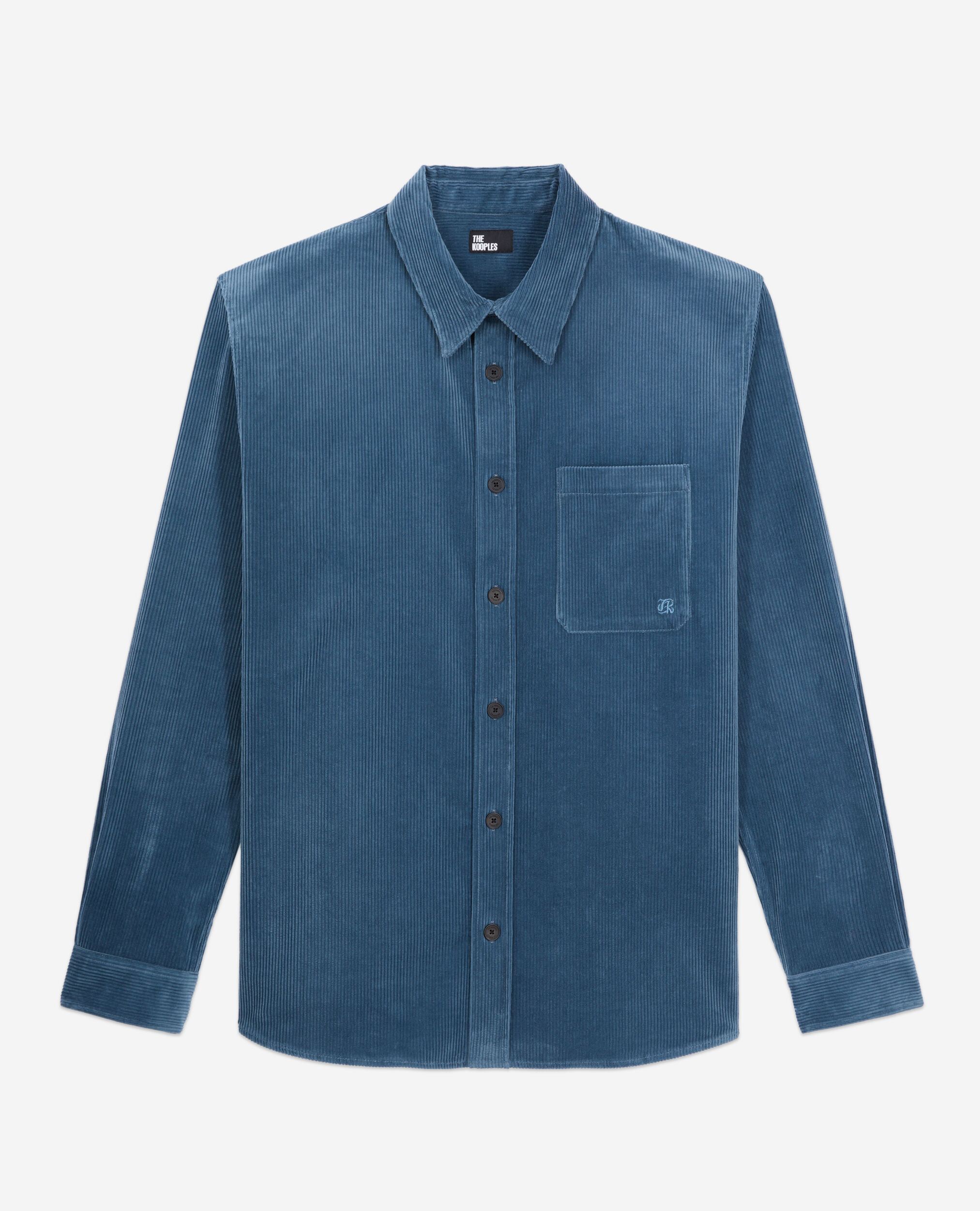 Blue corduroy shirt, BLUE PETROL, hi-res image number null