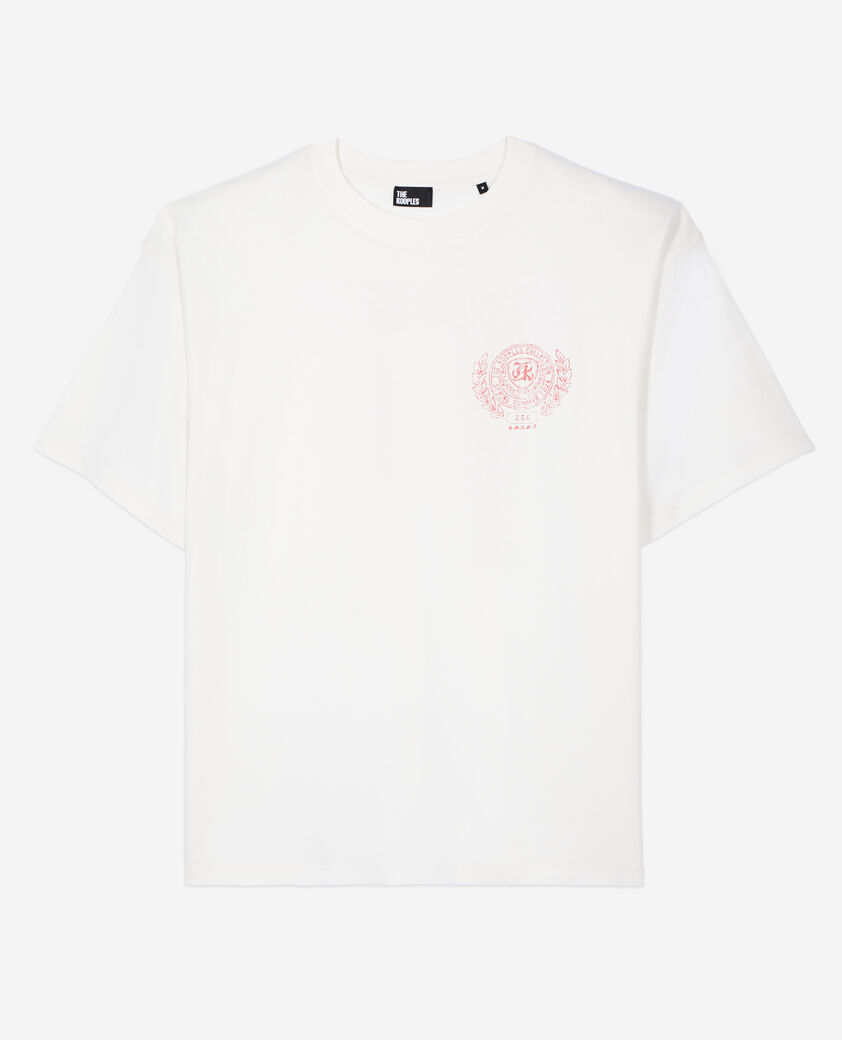The Kooples MEN ECRU ecru t-shirt with blazon serigraphy
