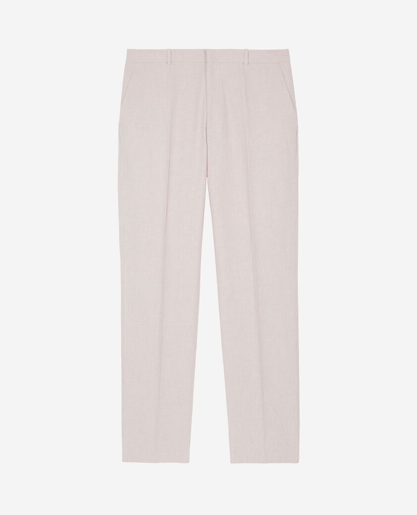 The Kooples HOMME LIGHT BEIGE pantalon de costume en coton lin beige