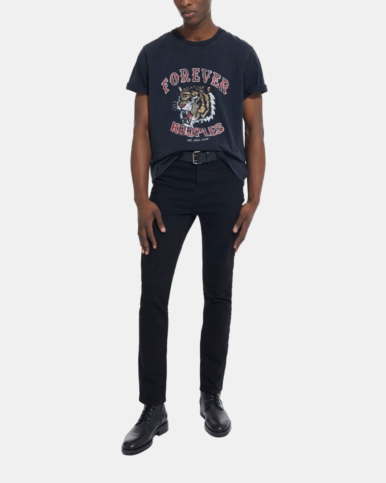 The Kooples HOMME BLACK WASHED t-shirt noir