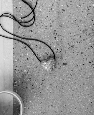 The Kooples WOMEN SILVER silver rhinestone heart pendant necklace