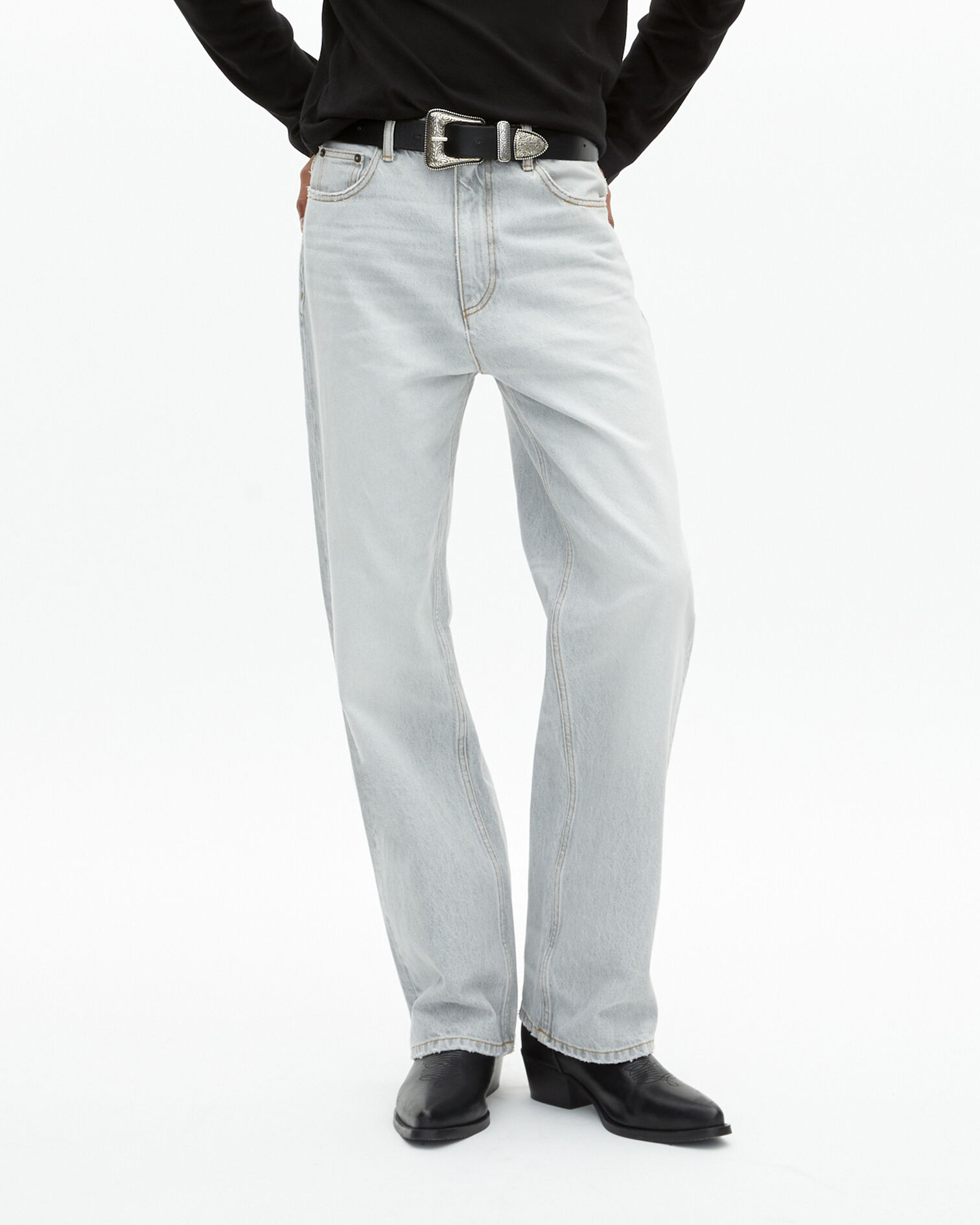Jean droit gris, GREY, hi-res image number null