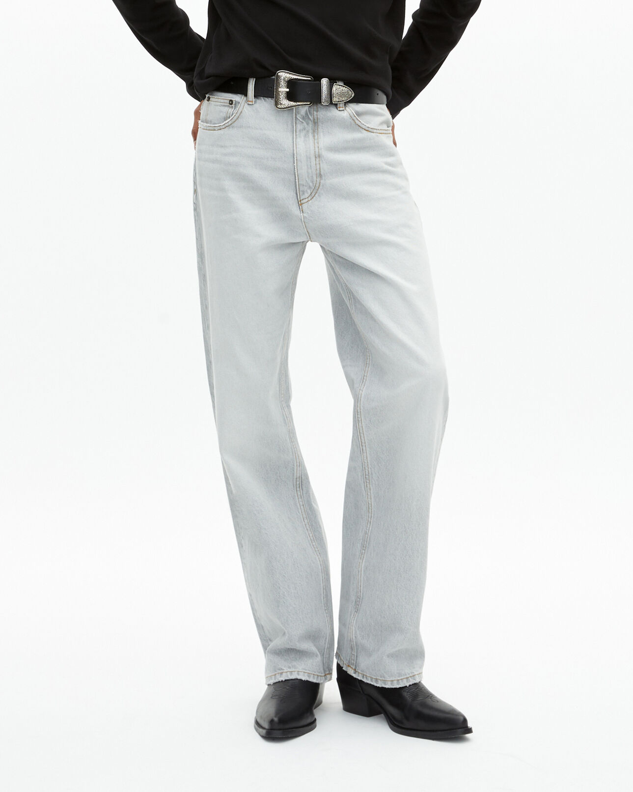 The Kooples HOMME GREY jean droit gris