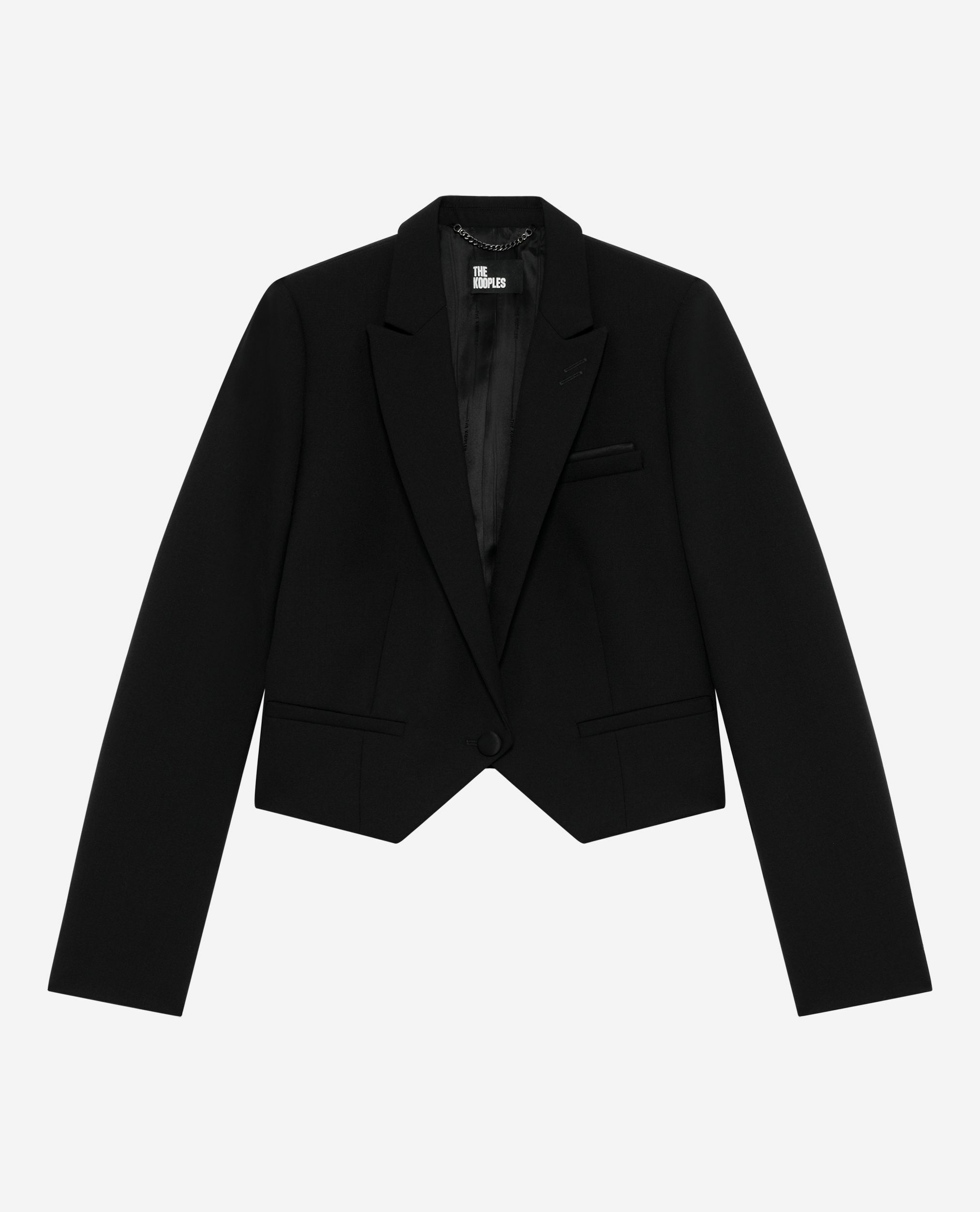 Short asymmetrical black jacket, BLACK, hi-res image number null