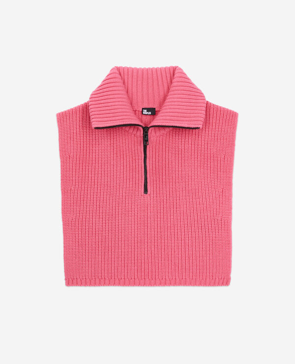 plastrón rosa lana acanalada