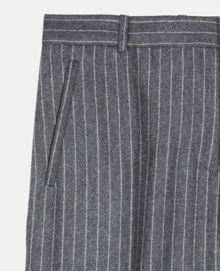 The Kooples F LIGHT GREY straight striped tailored pants