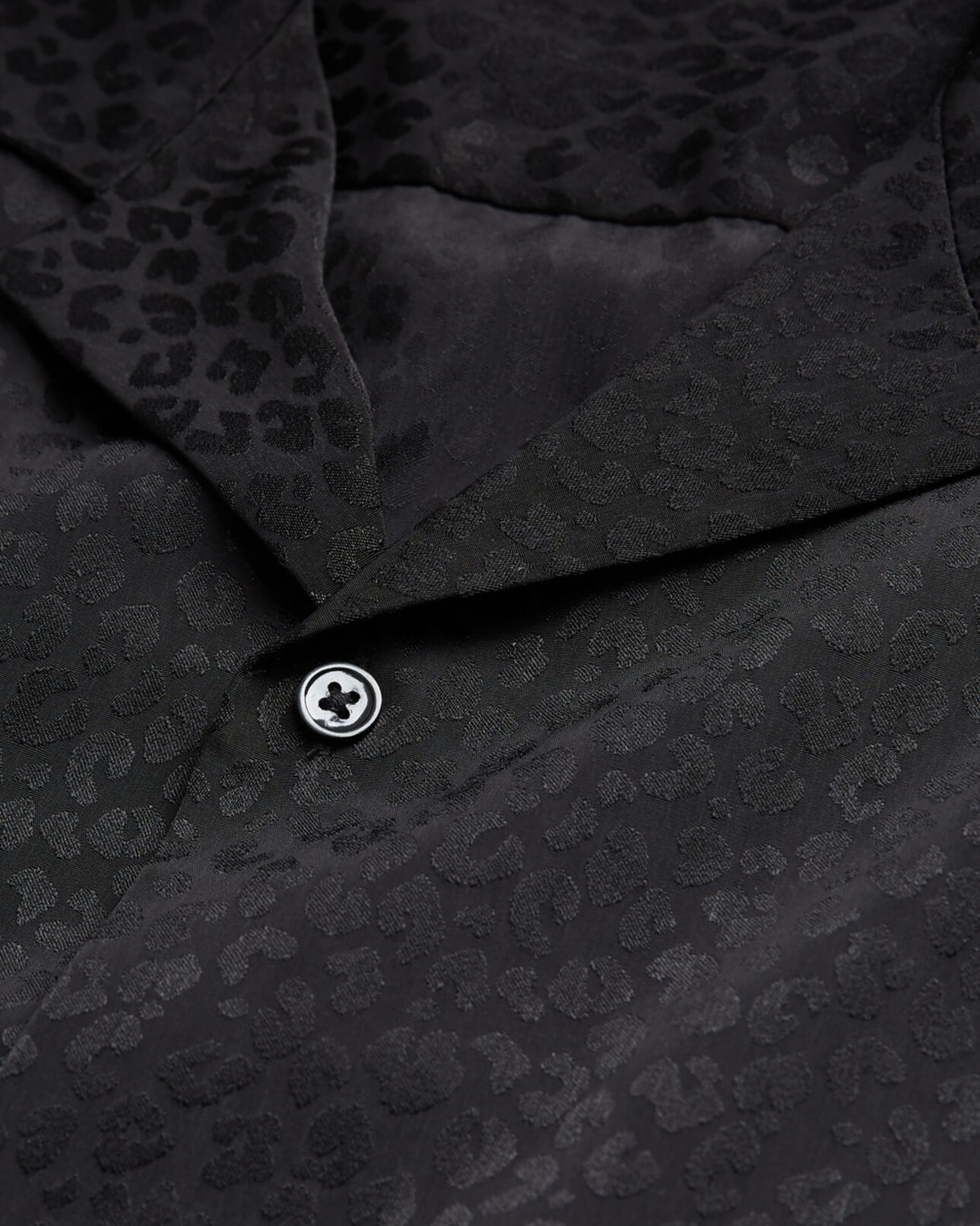 The Kooples MEN BLACK leopard print shirt with hawaiian collar