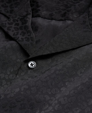The Kooples HOMME BLACK chemise col hawaïen léopard noire