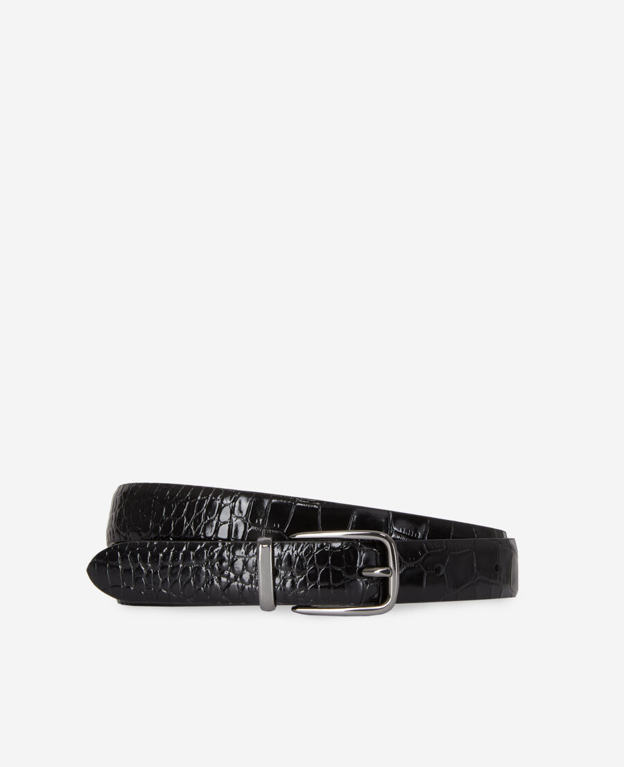Men's Crocodile Embossed Leather Belt