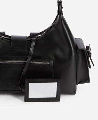 The Kooples F BLACK black smooth leather amelia bag
