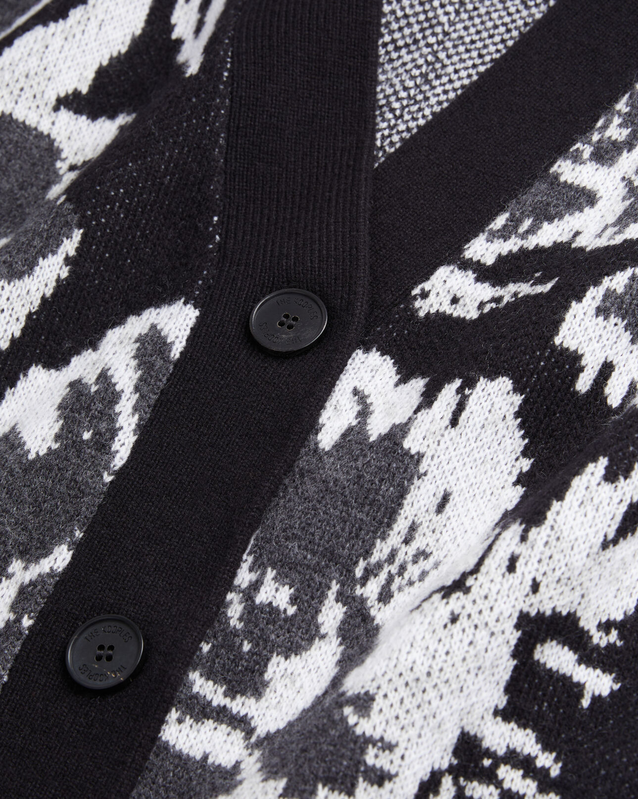 The Kooples WOMEN BLACK WHITE wool-blend floral cardigan