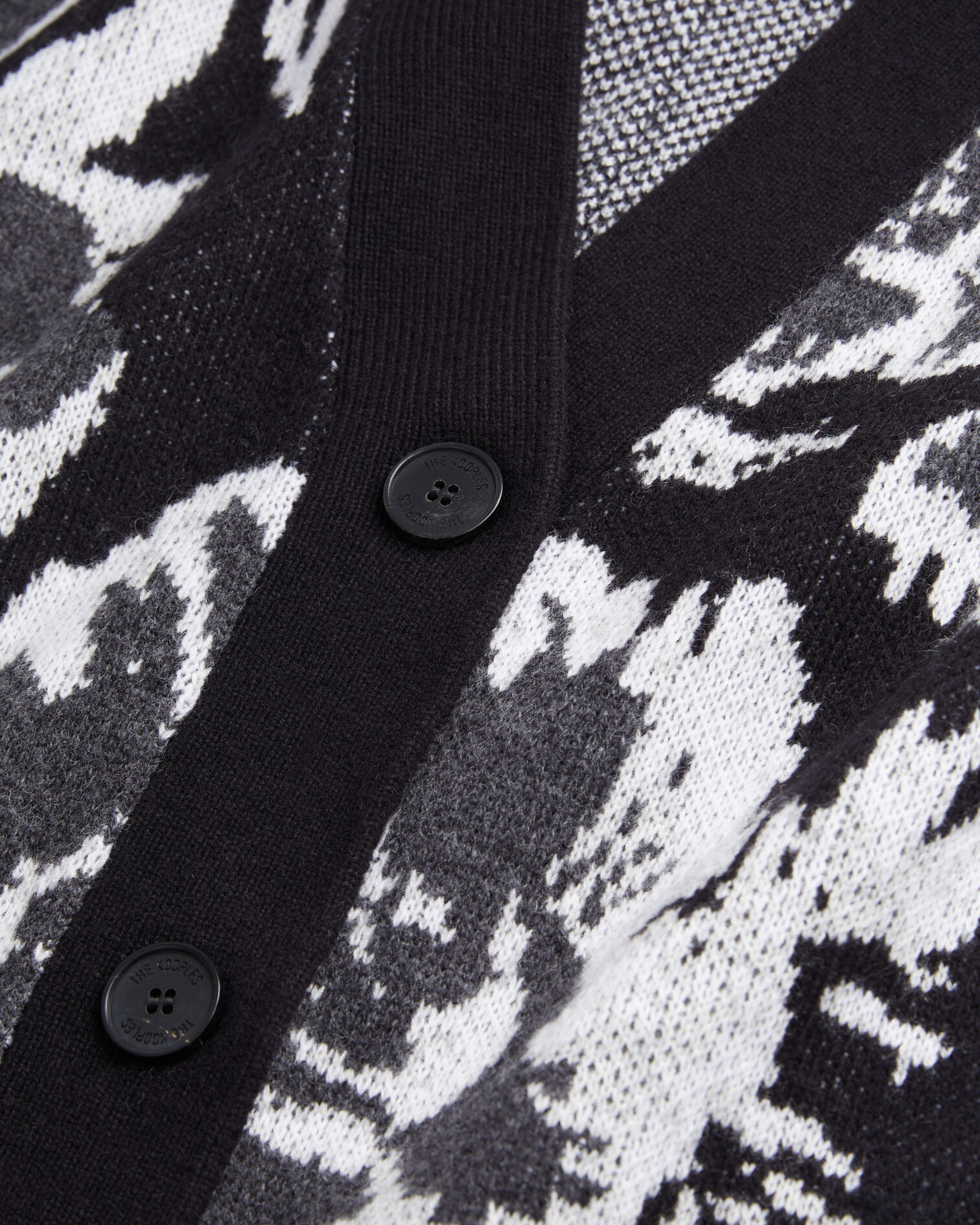 Wool-blend floral cardigan, BLACK WHITE, hi-res image number null