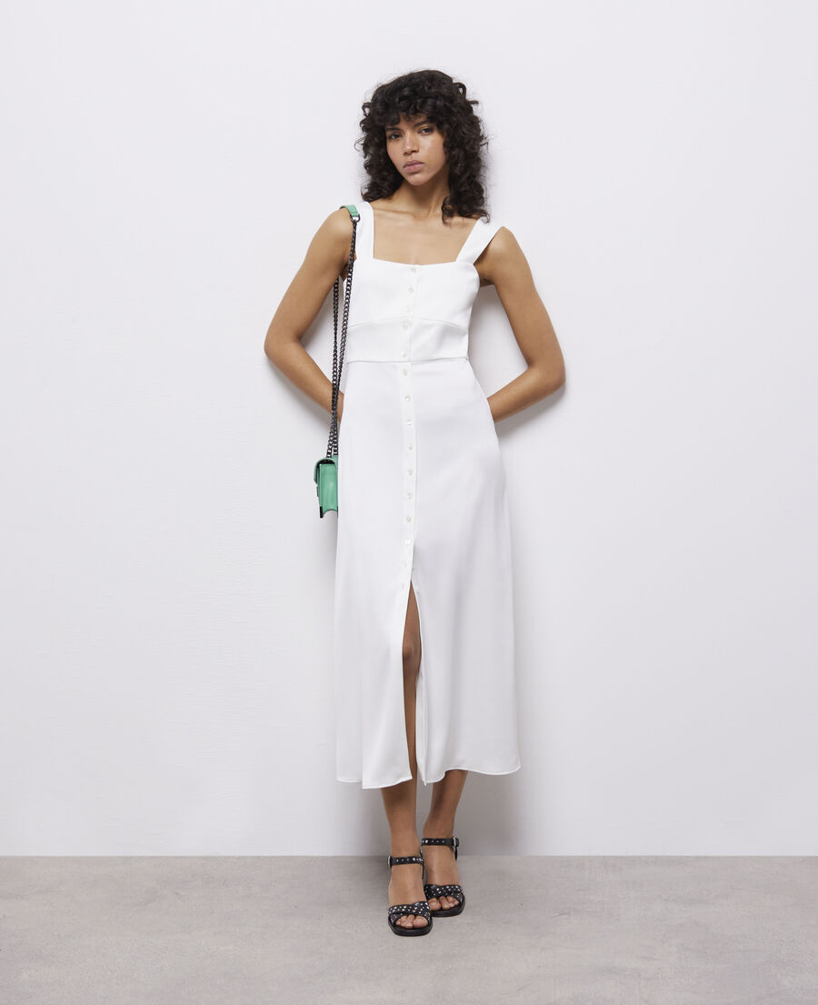 Robe longue blanche avec boutonnage | The Kooples - France